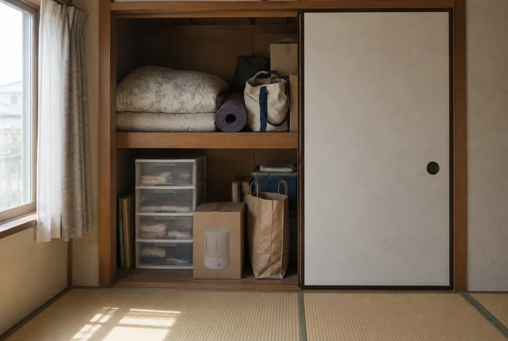 物が詰まった押し入れ